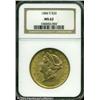 Image 1 : 1884-S $20 MS62 NGC. There are remarkably few size 1884-S $20 MS62 NGC.