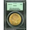 1889-S $20 MS62 PCGS. Bright peach-gold surfaces h 1889-S $20 MS62 PCGS.