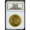 1890-S $20 MS62 NGC. Yellow-gold patina with subtl 1890-S $20 MS62 NGC.
