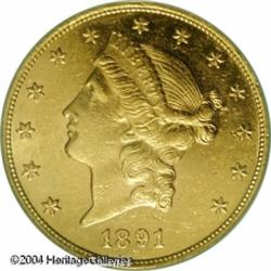 1891 $20 AU58 PCGS. The 1891 is in the second rari 1891 $20 AU58 PCGS.