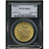 1891-S $20 MS62 PCGS. Canary-gold and peach colors 1891-S $20 MS62 PCGS.