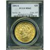 1891-S $20 MS62 PCGS. Well struck, with bright pea 1891-S $20 MS62 PCGS.