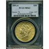 1891-S $20 MS62 PCGS. Sharply struck with surprisi 1891-S $20 MS62 PCGS.