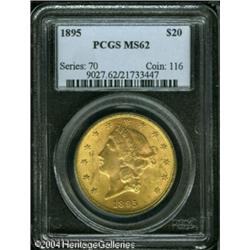 1895 $20 MS62 PCGS. Well defined with mildly varie 1895 $20 MS62 PCGS.