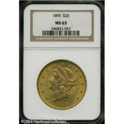 1895 $20 MS63 NGC. Well struck, with greenish-gold 1895 $20 MS63 NGC.