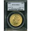 Image 1 : 1899 $20 MS63 PCGS. A meticulously struck Double E 1899 $20 MS63 PCGS.