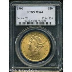 1900 $20 MS64 PCGS. A lustrous and exquisitely str 1900 $20 MS64 PCGS.