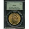 Image 1 : 1901 $20 MS64 PCGS. Very scarce in Mint State grad 1901 $20 MS64 PCGS.