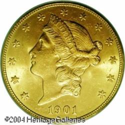 1901-S $20 MS63 PCGS. A delightful Twenty that has 1901-S $20 MS63 PCGS.