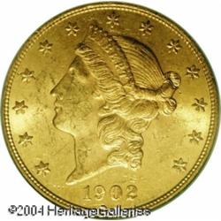 1902 $20 MS62 PCGS. A better date piece with origi 1902 $20 MS62 PCGS.