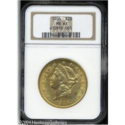 1906 $20 MS61 NGC. A lustrous and suitably struck 1906 $20 MS61 NGC.