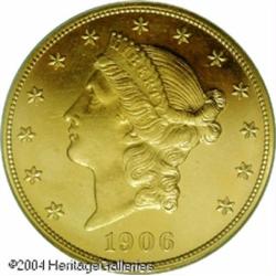 1906 $20 PR63 PCGS. Only 94 proofs were produced o 1906 $20 PR63 PCGS.