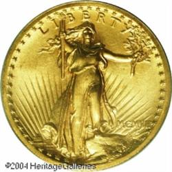 1907 $20 High Relief, Wire Rim MS65 PCGS. A slight 1907 $20 High Relief, Wire Rim MS65 PCGS.