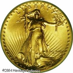 1907 $20 High Relief, Flat Rim MS65 PCGS. The stor 1907 $20 High Relief, Flat Rim MS65 PCGS.