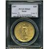 Image 1 : 1907 $20 Arabic Numerals MS63 PCGS. Mustard-gold c 1907 $20 Arabic Numerals MS63 PCGS.