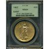 Image 1 : 1907 $20 Arabic Numerals MS64 PCGS. A boldly struc 1907 $20 Arabic Numerals MS64 PCGS.