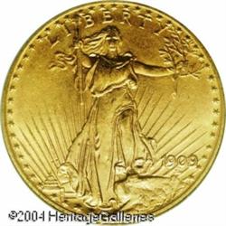 1909/8 $20 MS64 PCGS. Although not particularly ra 1909/8 $20 MS64 PCGS.