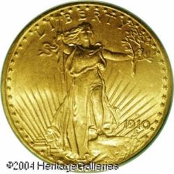 1910-D $20 MS65 PCGS. A moderately available Denve 1910-D $20 MS65 PCGS.