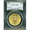 Image 1 : 1911 $20 MS63 PCGS. A satiny, boldly struck, and l 1911 $20 MS63 PCGS.