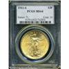 Image 1 : 1911-S $20 MS64 PCGS. An exceedingly bright, lustr 1911-S $20 MS64 PCGS.