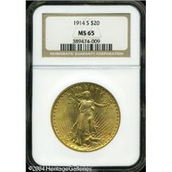 1914-S $20 MS65 NGC. A couple of shades of apricot 1914-S $20 MS65 NGC.