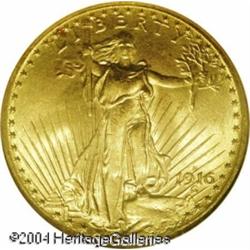 1916-S $20 MS65 NGC. An outstanding Gem, sharply s 1916-S $20 MS65 NGC.