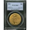 1922 $20 MS63 PCGS. A lustrous honey-gold Double E 1922 $20 MS63 PCGS.