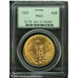 1923 $20 MS63 PCGS. The Capitol building is well s 1923 $20 MS63 PCGS.