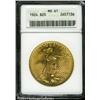 1924 $20 MS61 ANACS. Bright yellow-gold patina and 1924 $20 MS61 ANACS.