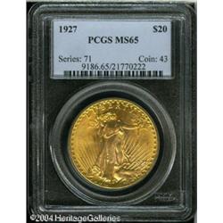 1927 $20 MS65 PCGS. Fully struck with rich color a 1927 $20 MS65 PCGS.