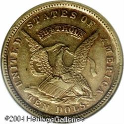 1852 $10 Assay Office Ten Dollar MS61 NGC. K-12, R 1852 $10 Assay Office Ten Dollar MS61 NGC.