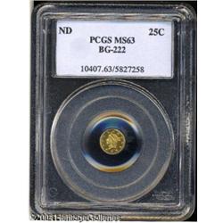 Undated 25C Liberty Round 25 Cents, BG-222, R.2, MS6 Undated 25C Liberty Round 25 Cents, BG-222, R.2