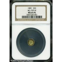 1881 25C Indian Octagonal 25 Cents, BG-799M, Low R.5 1881 25C Indian Octagonal 25 Cents, BG-799M, Lo