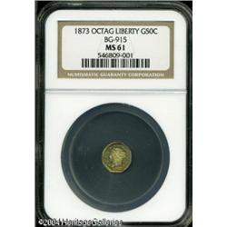 1873 50C Liberty Octagonal 50 Cents, BG-915, Low R.4 1873 50C Liberty Octagonal 50 Cents, BG-915, Lo