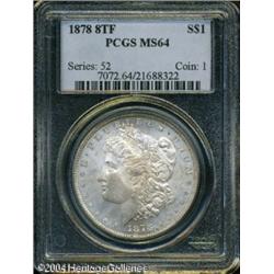 1878 8TF S$1 MS64 PCGS. A lustrous pearl-gray Choi 1878 8TF S$1 MS64 PCGS.