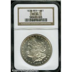 1878 8TF S$1 MS64 NGC. Touches of golden-brown col 1878 8TF S$1 MS64 NGC.