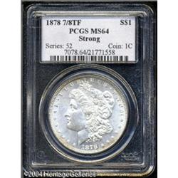 1878 7/8TF S$1 Strong MS64 PCGS. Sharply struck, h 1878 7/8TF S$1 Strong MS64 PCGS.