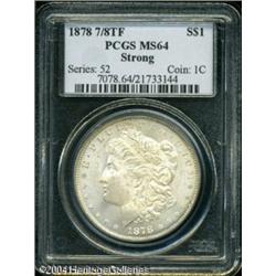1878 7/8TF S$1 Strong MS64 PCGS. Lustrous surfaces 1878 7/8TF S$1 Strong MS64 PCGS.