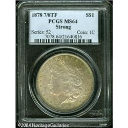 1878 7/8TF S$1 Strong MS64 PCGS. Iridescent orange 1878 7/8TF S$1 Strong MS64 PCGS.