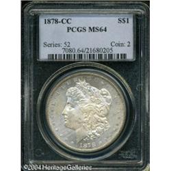 1878-CC S$1 MS64 PCGS. VAM-11. A Top 100 Variety. 1878-CC S$1 MS64 PCGS.