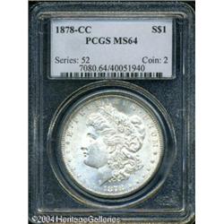 1878-CC S$1 MS64 PCGS. Bright surfaces reveal some 1878-CC S$1 MS64 PCGS.