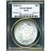 Image 1 : 1878-CC S$1 MS65 PCGS. GSA. A whisper of light gol 1878-CC S$1 MS65 PCGS.