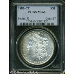 1882-CC S$1 MS66 PCGS. Frosty, fully struck device 1882-CC S$1 MS66 PCGS.