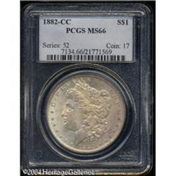 1882-CC S$1 MS66 PCGS. Lustrous surfaces reveal go 1882-CC S$1 MS66 PCGS.