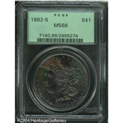 1882-S S$1 MS66 PCGS. The obverse has deep waves o 1882-S S$1 MS66 PCGS.