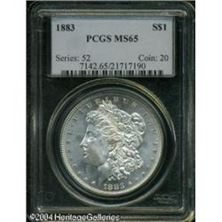 1883 S$1 MS65 PCGS. A sparkling white, frosty Gem 1883 S$1 MS65 PCGS.