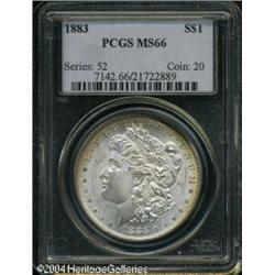 1883 S$1 MS66 PCGS. Golden-brown and cobalt-blue t 1883 S$1 MS66 PCGS.