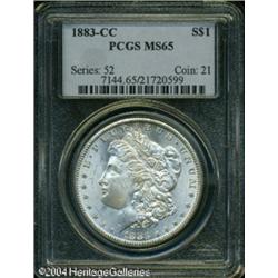 1883-CC S$1 MS65 PCGS. Lustrous surfaces are visit 1883-CC S$1 MS65 PCGS.