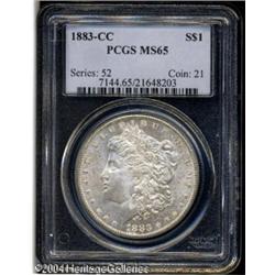 1883-CC S$1 MS65 PCGS. Intermingled peach and crea 1883-CC S$1 MS65 PCGS.