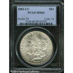 1883-CC S$1 MS66 PCGS. A brilliant, snow-white pre 1883-CC S$1 MS66 PCGS.